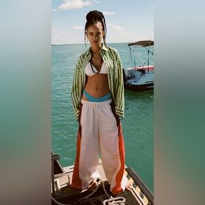 URBAN OUTFITTERS BDG ADRIENNE NYLON WIDE LEG TRACK PANTS NWOT SIZE SMALL UO FP